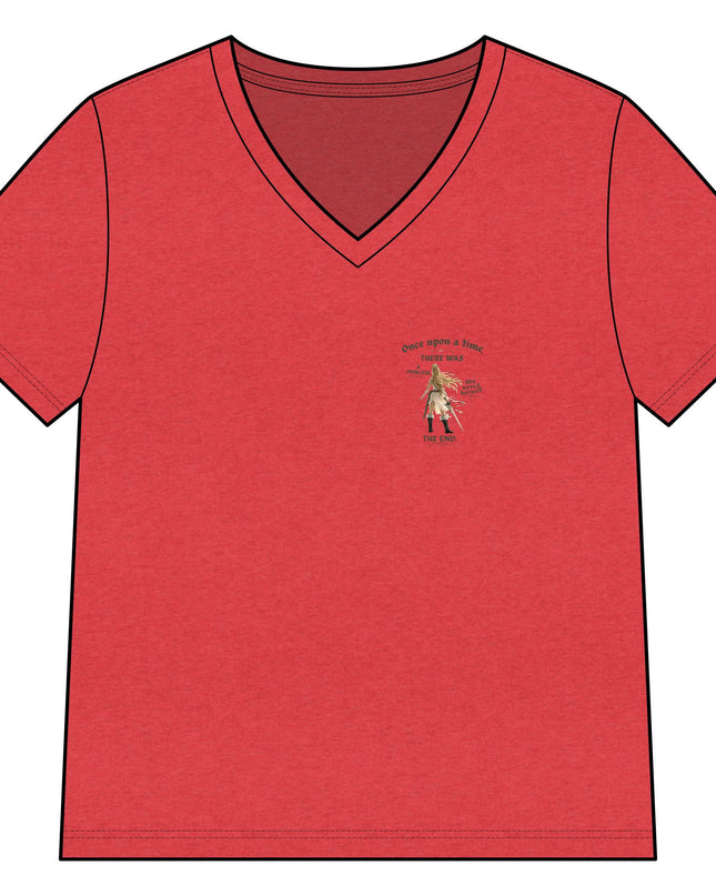 "She Saved Herself" Women’s Relaxed Heather CVC V-Neck Tee