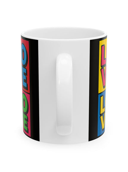 "Love, (Andy Warhol style)" Ceramic Mug, (11oz, 15oz)