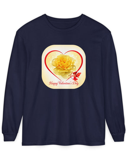 "Happy Valentine's Day" Unisex Garment-dyed Long Sleeve T-Shirt