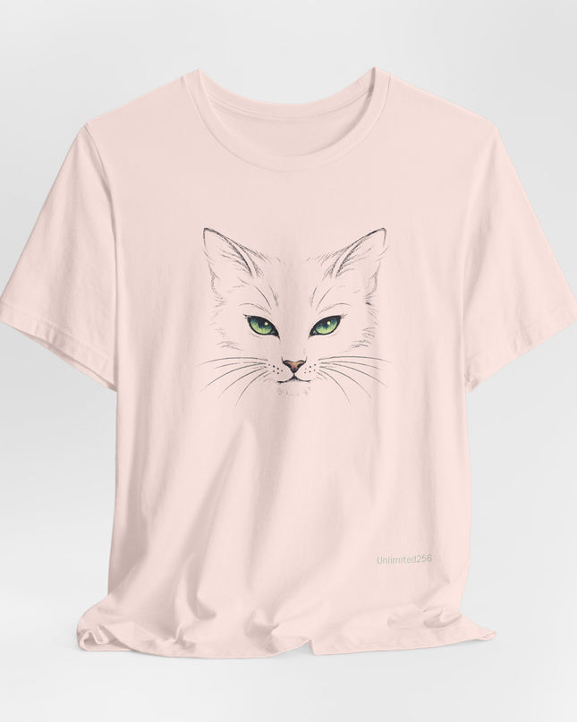 "Cat Face Sketch" Unisex Jersey Short Sleeve Tee