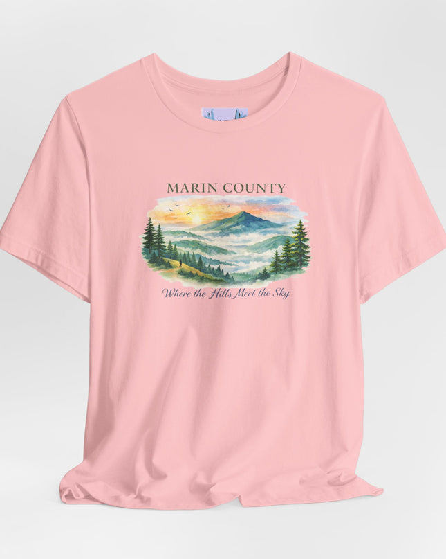 "Marin County, Where the Hills Meet the Sky" Unisex Jersey Short Sleeve Tee