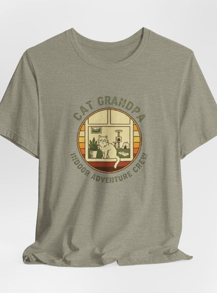 "Cat Grandpa Indoor Adventure Crew" Unisex Jersey Short Sleeve Tee