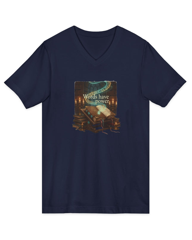 "Words Have Power" Unisex Jersey Short Sleeve V-Neck Tee