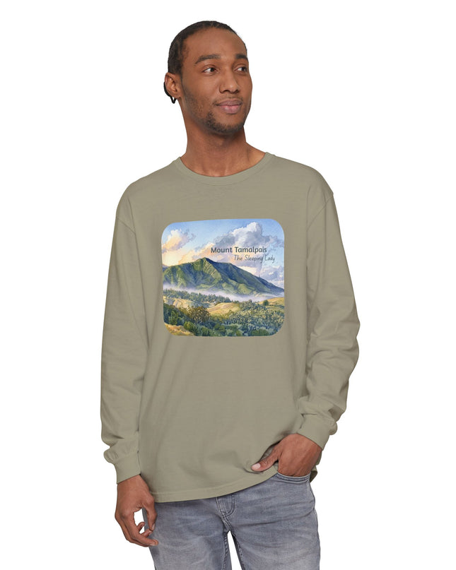 "Mount Tamalpais, the Sleeping Lady" Unisex Garment-dyed Long Sleeve T-Shirt