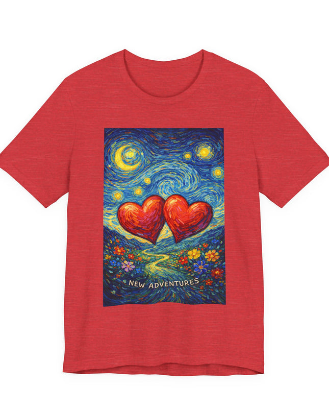 "Valentine's Day, New Adventures - Vincent Van Gogh Style" Unisex Jersey Short Sleeve Tee