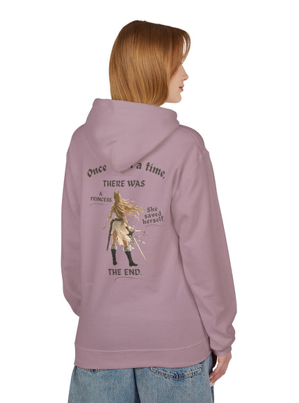 "She Saved Herself V1" (Ink both sides) Unisex Midweight Softstyle Fleece Hoodie