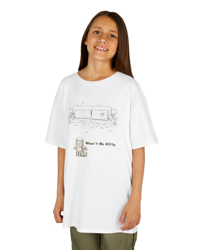 "Wasn't Me Kitty -Bedroom" Kids Heavy Cotton Tee