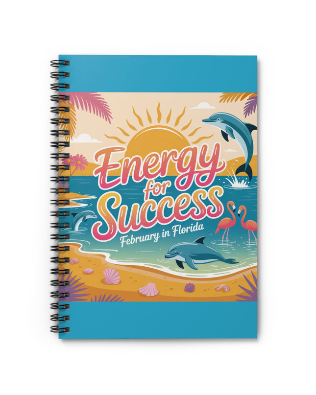 "February in Florida, Energy for Success" Spiral Notebook - Ruled Line
