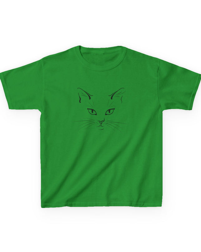 "Cat Face Sketch" Kids Heavy Cotton Tee