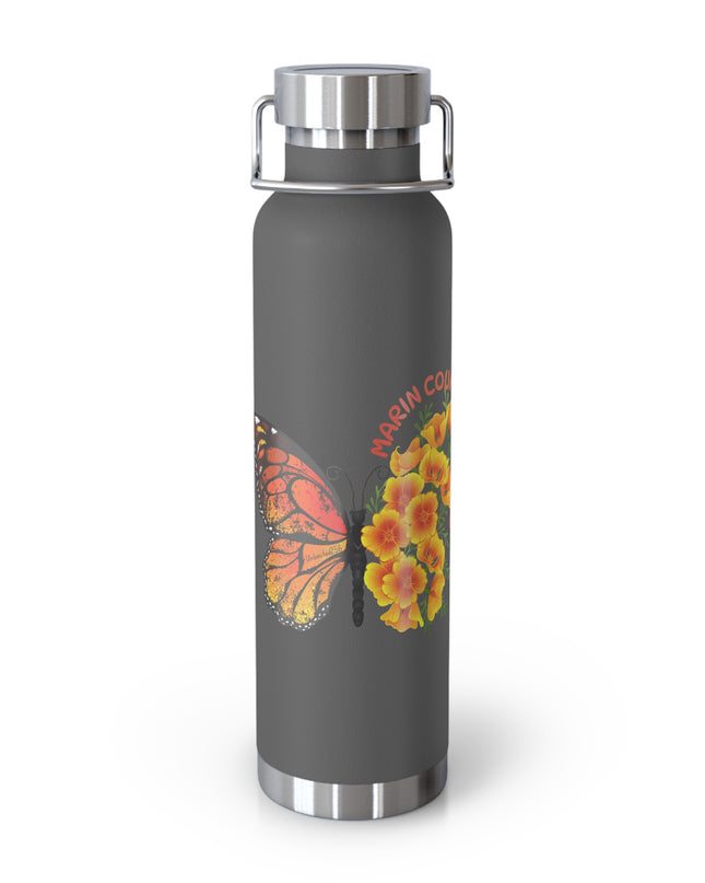 "Butterflies and Poppies Marin County, California" Copper Vacuum Insulated Bottle, 22oz