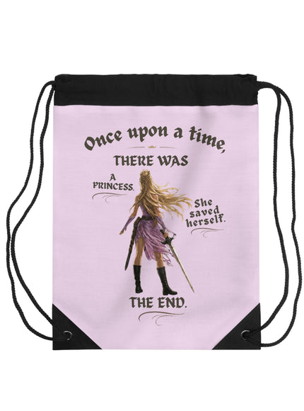 "She Saved Herself" Drawstring Bag