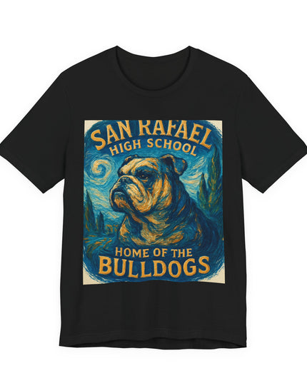 "San Rafael High School Home of the Bulldogs Vincent Van Gogh Style" Unisex Jersey Short Sleeve Tee