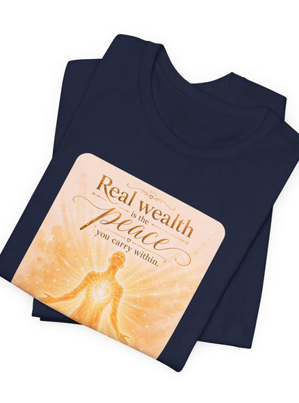 "Real Wealth" Unisex Jersey Short Sleeve Tee
