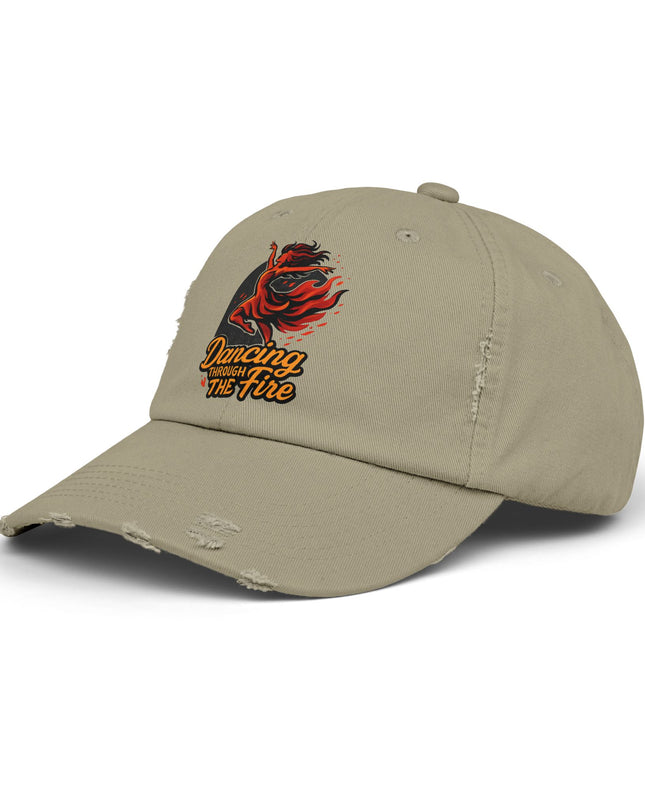 "Dancing through the fire" Unisex Distressed Cap