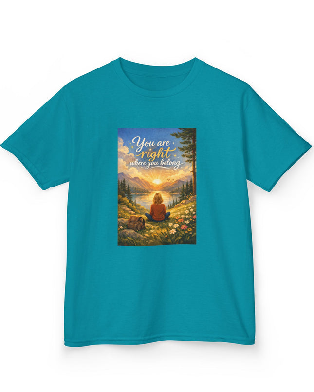 "You Are Right Where You Belong" Kids Heavy Cotton Tee