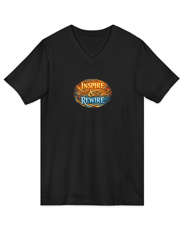 "Inspire and Rewire" Unisex Jersey Short Sleeve V-Neck Tee