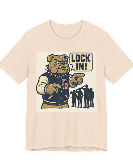 "The Fierce San Rafael High School Bulldog says Lock in!" Unisex Jersey Short Sleeve Tee