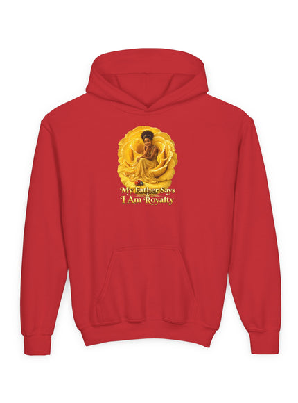 "My Father Says I am Royalty" Youth Heavy Blend Hooded Sweatshirt