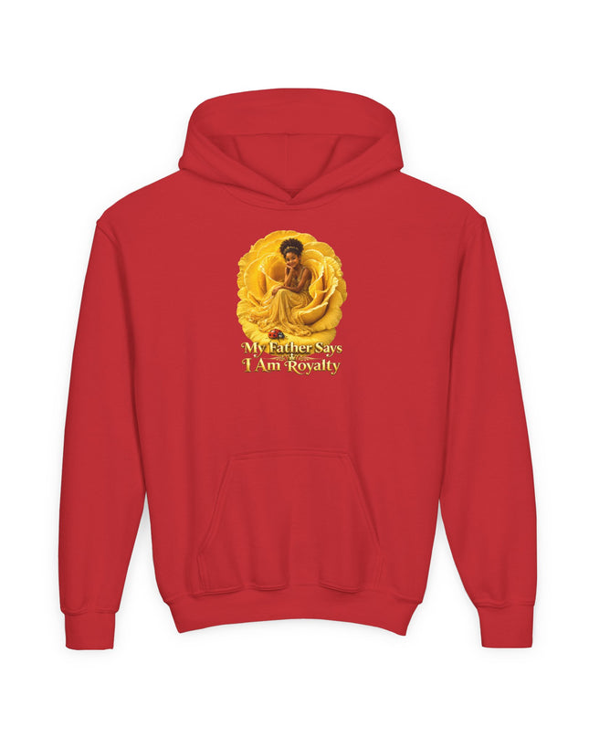"My Father Says I am Royalty" Youth Heavy Blend Hooded Sweatshirt