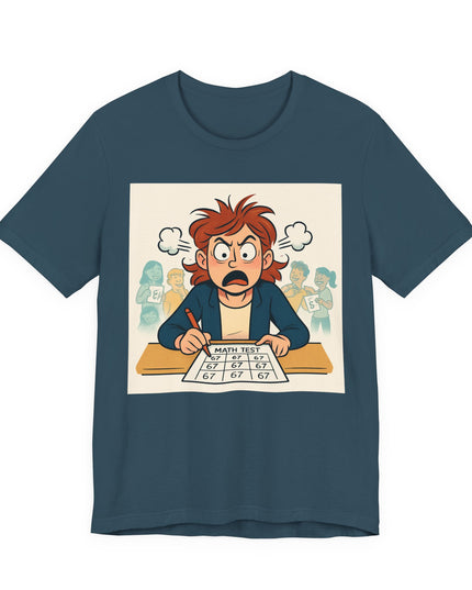 "67 with an Angry Math Teacher" - Unisex Jersey Short Sleeve Tee