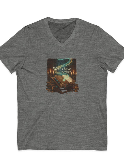 "Words Have Power" Unisex Jersey Short Sleeve V-Neck Tee