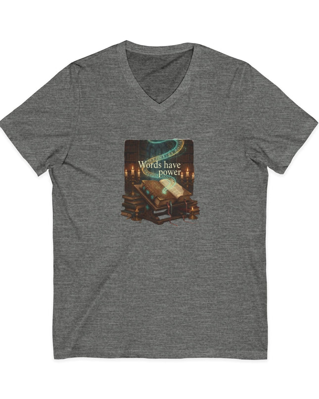 "Words Have Power" Unisex Jersey Short Sleeve V-Neck Tee