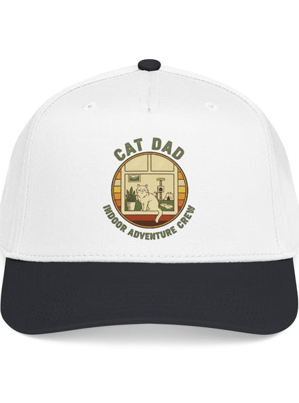"Cat Dad Indoor Adventure Crew" Mid Profile Baseball Cap