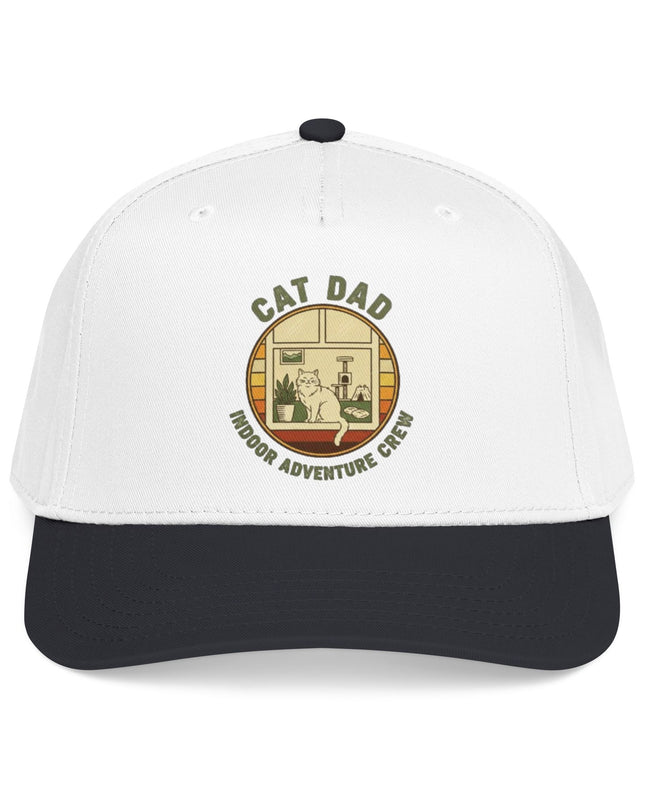 "Cat Dad Indoor Adventure Crew" Mid Profile Baseball Cap
