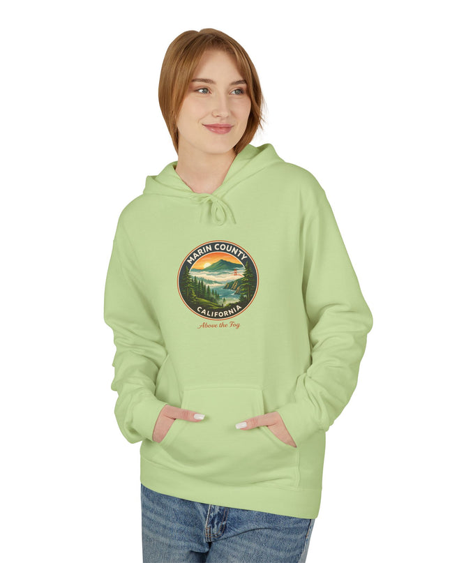 "Marin County, Above the Fog" Unisex Midweight Softstyle Fleece Hoodie