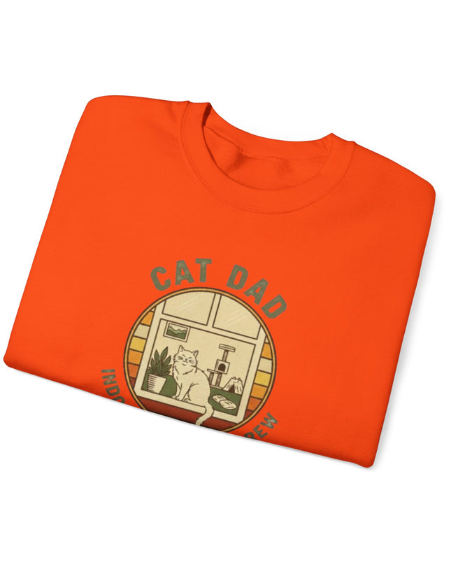 "Cat Dad Indoor Adventure Crew" Unisex Adult Sweatshirt