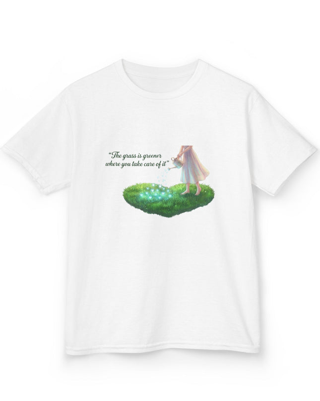 "The Grass is Greener Where You Take Care of It" Kids Heavy Cotton Tee