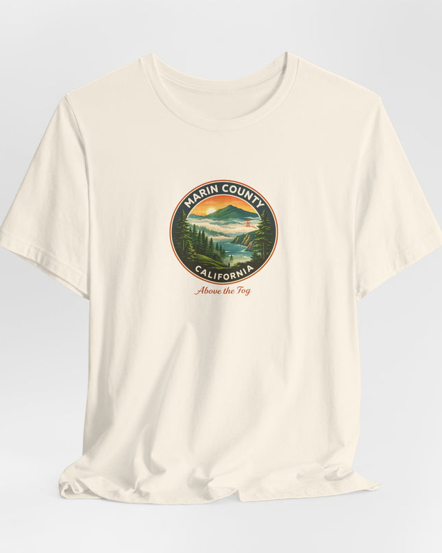 "Marin County, Above the Fog" Unisex Jersey Short Sleeve Tee