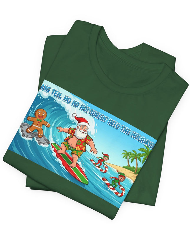 "Surfing into the Holidays" Unisex Jersey Short Sleeve Tee