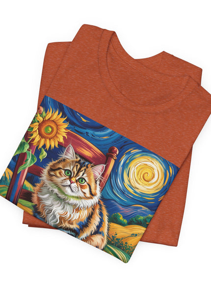 "Cat - Vincent Van Gogh style" V.1 Unisex Jersey Short Sleeve Tee
