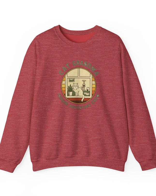 "Cat Grandma Indoor Adventure Crew" Unisex Adult Crewneck Sweatshirt