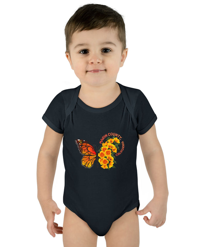 "Butterflies and Poppies Marin County, California" Infant Baby Rib Bodysuit