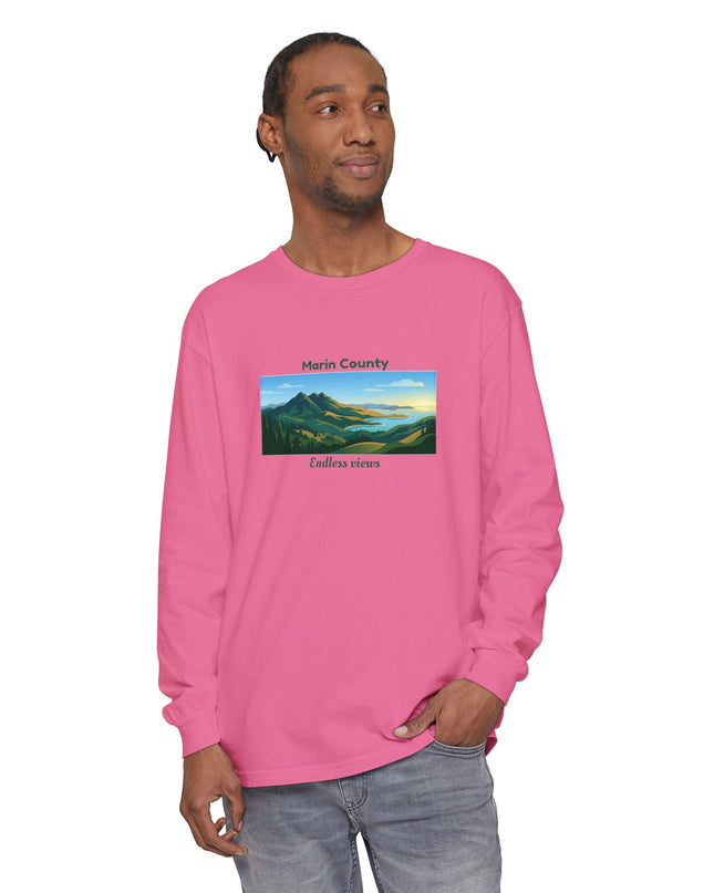 "Marin County - Endless Views" Unisex Garment-dyed Long Sleeve T-Shirt