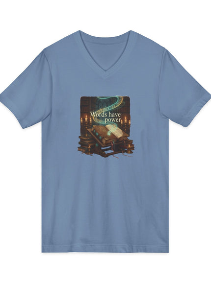 "Words Have Power" Unisex Jersey Short Sleeve V-Neck Tee