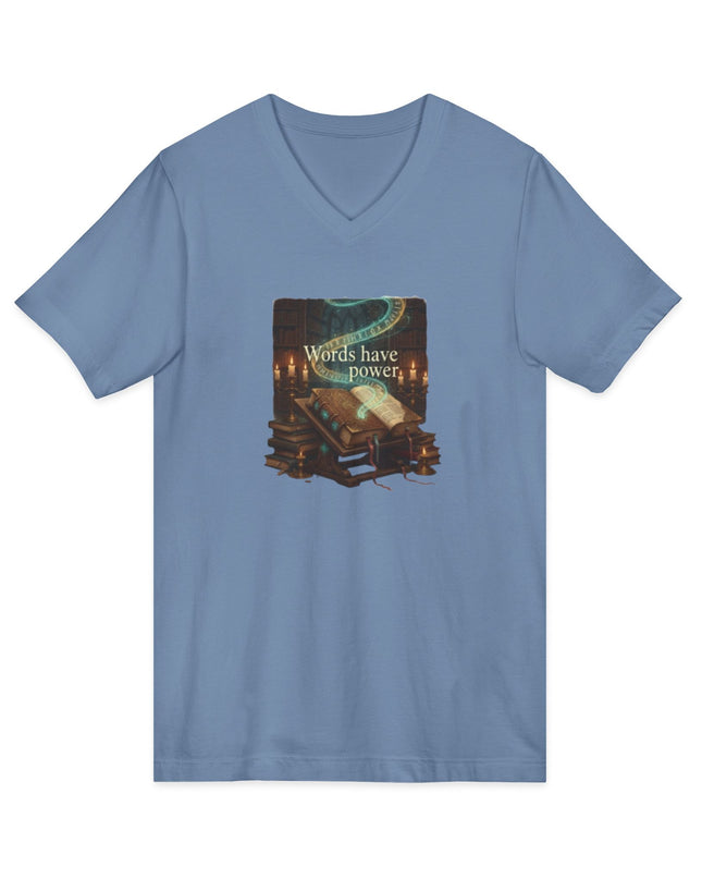 "Words Have Power" Unisex Jersey Short Sleeve V-Neck Tee
