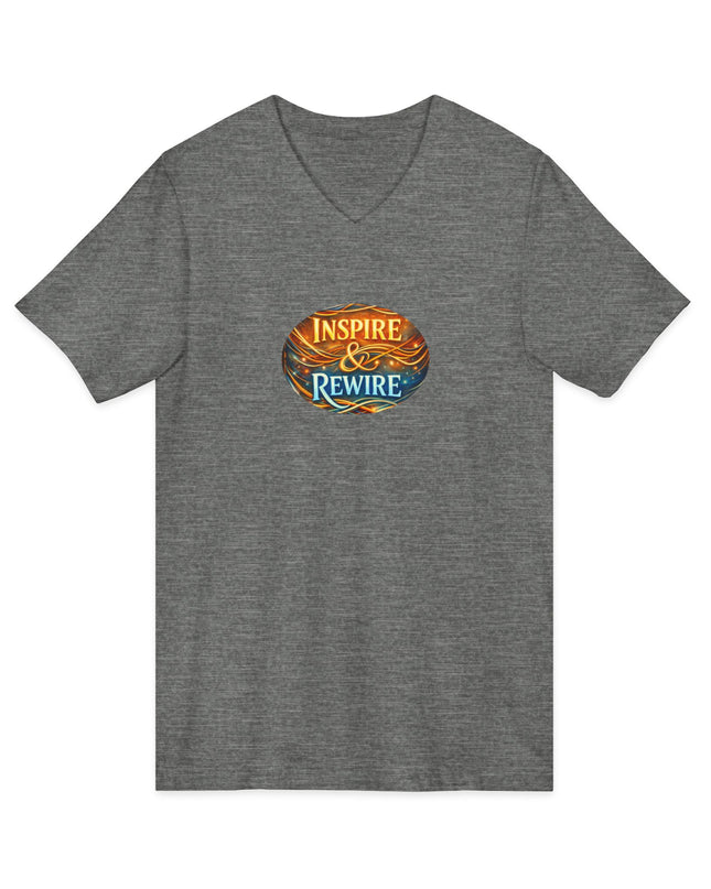 "Inspire and Rewire" Unisex Jersey Short Sleeve V-Neck Tee