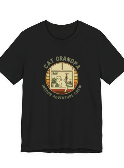 "Cat Grandpa Indoor Adventure Crew" Unisex Jersey Short Sleeve Tee