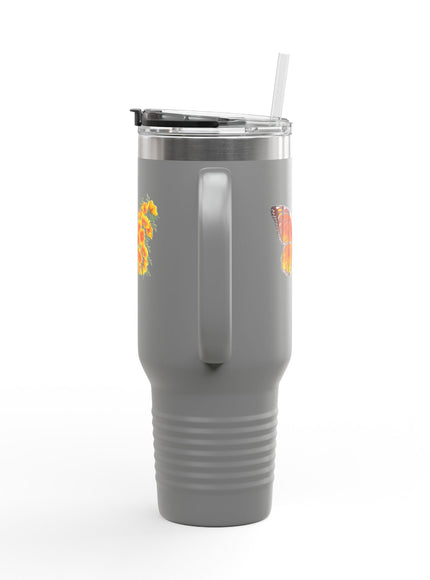 "Butterfly Poppies" Insulated Travel Mug, 40oz