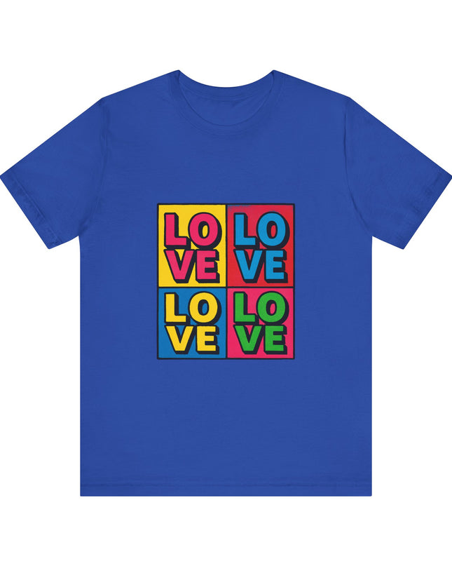 "Love, (Andy Warhol style)" Unisex Jersey Short Sleeve Tee
