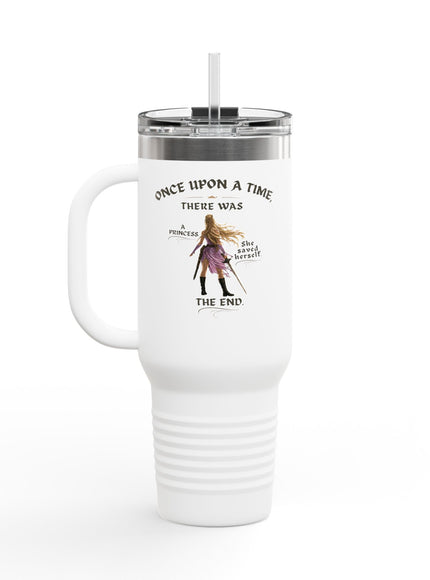 "She Saved Herself V2" Insulated Travel Mug, 40oz