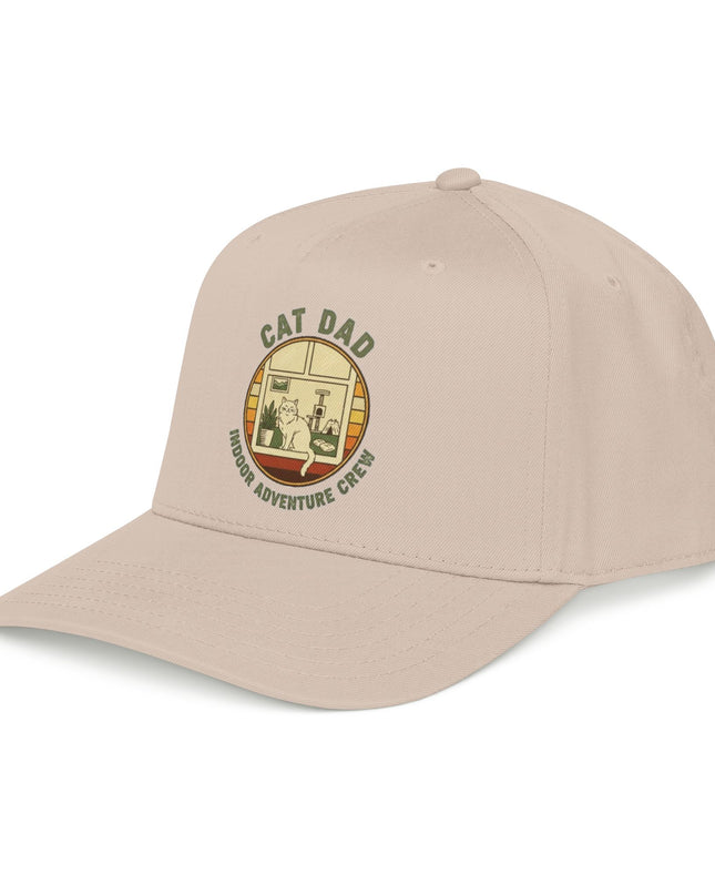 "Cat Dad Indoor Adventure Crew" Mid Profile Baseball Cap
