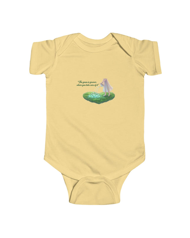 "The Grass is Greener Where You Take Care of It" Infant Fine Jersey Bodysuit