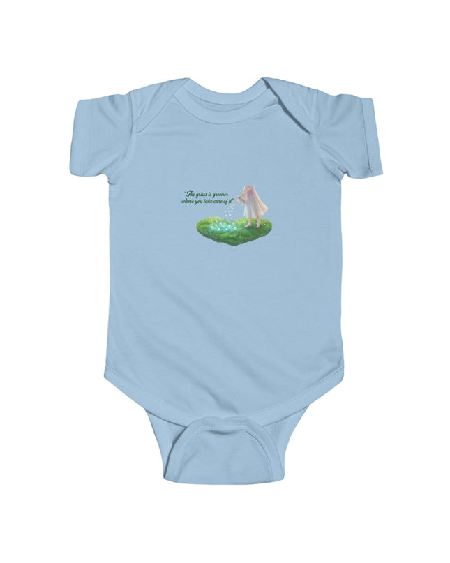 "The Grass is Greener Where You Take Care of It" Infant Fine Jersey Bodysuit