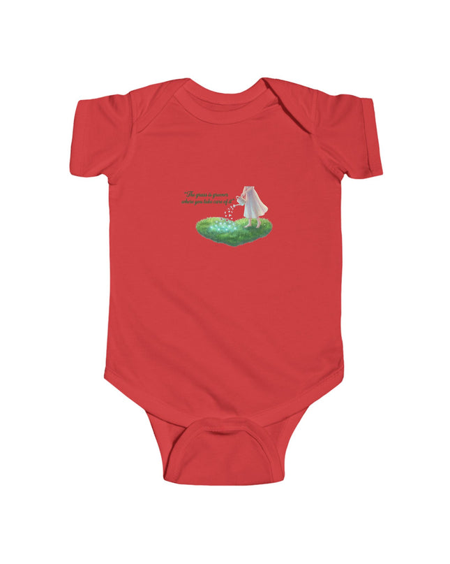 "The Grass is Greener Where You Take Care of It" Infant Fine Jersey Bodysuit