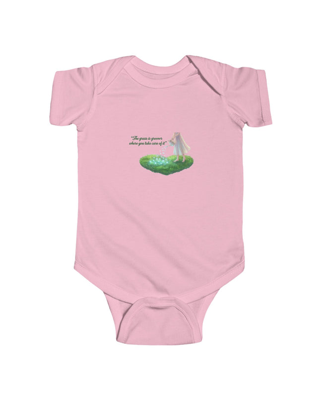 "The Grass is Greener Where You Take Care of It" Infant Fine Jersey Bodysuit