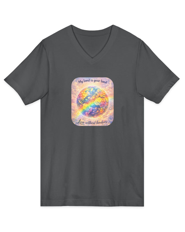 "My Land is Your Land" Unisex Jersey Short Sleeve V-Neck Tee